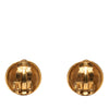 Chanel CC Gold Plated Quilted Round Clip On Earrings Secondhand