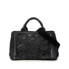 Prada Denim Canapa Bijoux and Grommet Tote Secondhand