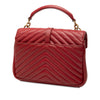 Saint Laurent Medium Quilted Chevron Sheepskin College Satchel Secondhand