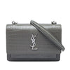 Saint Laurent Mini Croc Embossed Leather Monogram Sunset Wallet on Chain Secondhand
