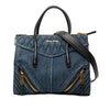 Miu Miu Matelasse Denim Biker Tote Secondhand