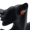 Chanel Gold Plated and Resin CC Flower Push Back Earrings Secondhand