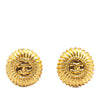 Chanel Gold Plated CC Round Clip On Earrings Secondhand
