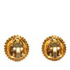 Chanel Gold Plated CC Round Clip On Earrings Secondhand