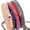 Chanel CC Quilted Lambskin Triple Zip Round Clutch With Chain Secondhand