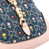 Gucci Limited Edition Mini GG Denim Embroidered Floral Jackie 1961 Crossbody Secondhand