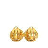 Chanel CC Gold Plated Rue Cambon Round Clip On Earrings Secondhand