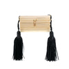 Saint Laurent Ribbed Acrylic Lambskin Fringe Monogram Opium Box Bag Secondhand