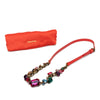 Miu Miu Gold Plated Strass Stone and Leather Choker Necklace Secondhand