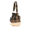 Fendi Zucca Pequin Jaquard and Straw Mon Tresor Bucket Bag Secondhand