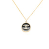 Chanel CC Gold Plated and Enamel Round Pendant Necklace Secondhand