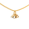 Dior Gold Plated Logo Pendant Necklace Secondhand
