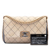 Chanel CC Stitched Suede and Calfskin Single Flap Secondhand