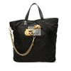 Prada Saffiano Trimmed Tessuto Animalier Dragon Satchel Secondhand