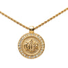 Dior Gold Plated Strass Logo Medallion Pendant Necklace Secondhand