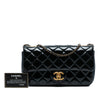 Chanel Paris-Salzburg Medium Patent Goatskin CC Eyelet Flap Secondhand