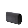 Saint Laurent Croc Embossed Leather Monogram Cassandre Clutch Secondhand