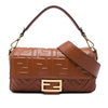 Fendi Zucca Embossed Leather Baguette Satchel Secondhand