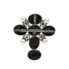 Chanel CC Brass Resin Faux Pearl Cross Brooch Secondhand