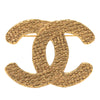 Chanel CC Gold Plated Quilted Diamond  Brooch Secondhand