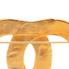 Chanel CC Gold Plated Quilted Diamond  Brooch Secondhand