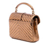 Secondhand Saint Laurent Medium Metallic Calfskin Chevron Monogram College Bag