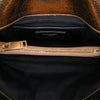 Saint Laurent Medium Metallic Calfskin Chevron Monogram College Bag Secondhand