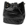 Chanel Shiny Aged Calfskin CC Chain Drawstring Bucket Bag Secondhand