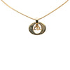 Dior Gold Plated Logo Oval Pendant Necklace Secondhand