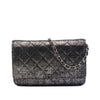 Chanel CC Quilted Metallic Fabric Wallet On Chain Secondhand