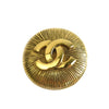 Chanel CC Gold Plated Round Pin Brooch Secondhand