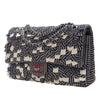 Secondhand Chanel Medium Classic Canvas Sequin Stripes Double Flap