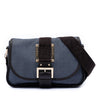 Fendi Zucca Trimmed Denim Buckle Flap Secondhand