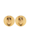 Chanel Gold Plated and Enamel CC Round Button Clip On Earrings Secondhand