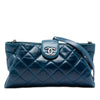 Chanel Quilted Glazed Calfskin Coco Pleats Chain Clutch Secondhand