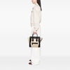Celine Mini Bicolor Canvas and Leather Luggage Tote Secondhand