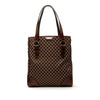 Celine Croc Embossed Leather Trimmed Macadam Canvas Tote Secondhand