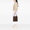 Celine Croc Embossed Leather Trimmed Macadam Canvas Tote Secondhand