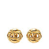 Secondhand Chanel Gold Plated CC Round Clip On Earrings