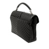 Saint Laurent Large Chevron Sheepskin Monogram College Satchel Secondhand