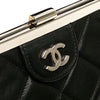 Chanel CC Quilted Lambskin Kiss Lock Frame Top Handle Bag Secondhand