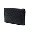 Secondhand Chanel CC Quilted Caviar Double Pocket Zip Pouch