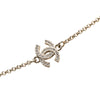 Chanel Gold Plated Crystal Clover Pendant Necklace Secondhand