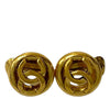 Secondhand Chanel CC Gold Plated Round Clip On Earrings