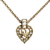 Secondhand Dior Gold Plated Strass Heart Pendant Necklace
