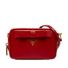 Prada Saffiano Vernice Bow Camera Bag Secondhand