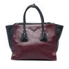 Prada Bicolor Glace Calf Twin Pocket Double Handle Satchel Secondhand
