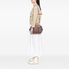Burberry Small Leather Trimmed House Check Canvas Bridle Orchard Satchel Secondhand