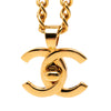 Chanel CC Gold Plated Turn Lock Pendant Necklace Secondhand