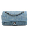 Chanel Medium Embroidered Denim Perfume Bottle Single Flap Secondhand